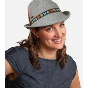 NEW Alpen gray Oktoberfest Wool Bavarian Fedora Hat SZ 7